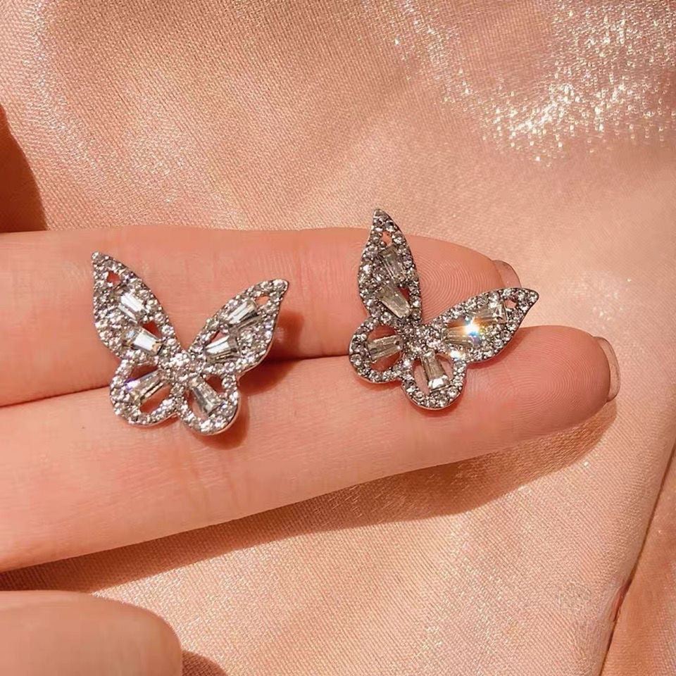 Neue Kristall-Tropfenohrringe mit Glitzernden Zirkonia Temperamentvolle Damenohrringe Hochwertiger Silberschmuck Trendy Jewelry